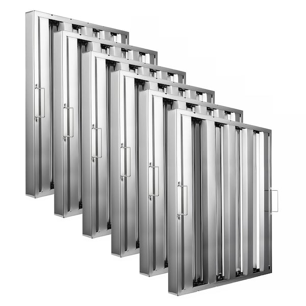 Amgood 16 in. x 25 in. x 2 in. Stainless Steel Hood Filter, 6PK SSHF-1625-6PK-Z - main