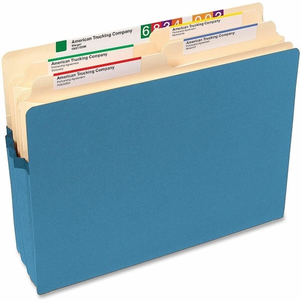 Smead File Pocket, StraightCut Tab, 134 Expansion, Letter Size, Blue, 25 per Box 73215, Blue SMD73215 - main