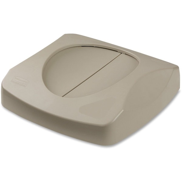 Rubbermaid Commercial Swing Top Lid, Beige, Plastic, 16 in W/Dia FG268988BEIG - main