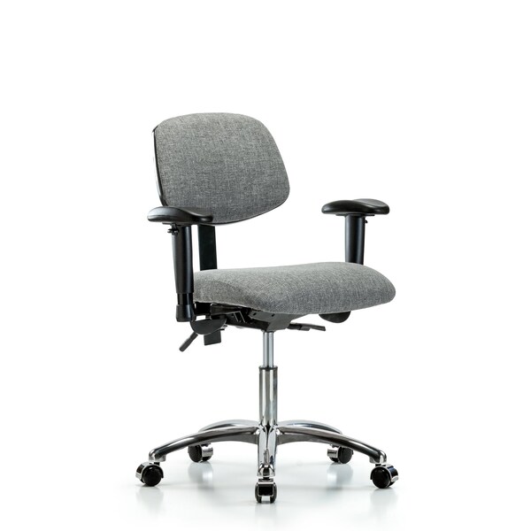 Blue Ridge Ergonomics Desk Chair Desk Chair, Fab, Chr Tilt AA Casters, Gry, Adjustable Arms, 19" to 24" Height, Fabric, Grey BR-FDHCH-CR-T1-A1-CC-F44 - main