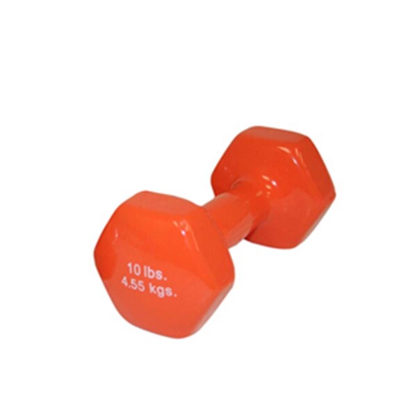 Cando International 10 lbs Vinyl Coated Dumbbell, Orange CanDo-10-0559-1 - main