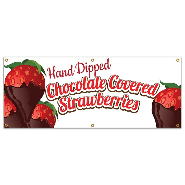 Signmission Chocolate Covered Strawberries, 24 Inch x 72 Inch, Banner B-72 Chocolate Covered Strawberries19 - main