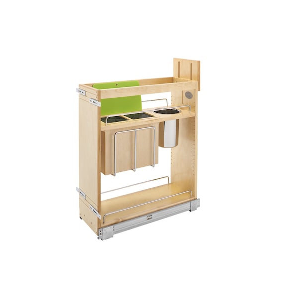 Rev-A-Shelf Maple Wood; Steel; Plastic, Natural Maple, 8.75 in W, 25.5 in H, 21.63 in D 448KB-BCSC-8C - main