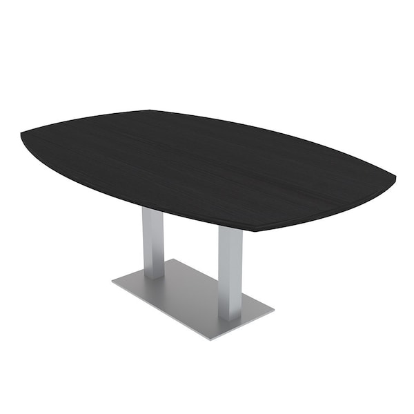Skutchi Designs Arc Rectangle Meeting Room Table, 45 in W, 72 in L, Black HAR-AREC-48x72-DOU-U999ST19 - main