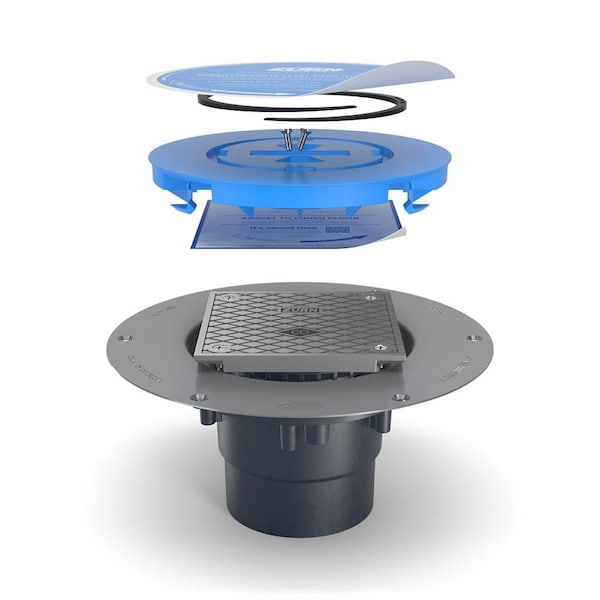 Zurn ABS; Deck Plate: Stainless Steel, Strainer: Square, Floor Cleanout CO2-AB2-ST - main