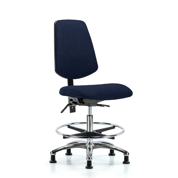 Blue Ridge Ergonomics Fab Med Bench Chair, Bk, CF, Glds, Navy, No Arms, 22" to 29" Height, Dark Blue BR-FMBCH-MB-CR-T0-A0-CF-RG-F45 - main