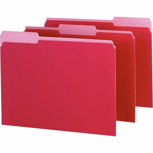 Tops Business Forms Pendaflex, INTERIOR FILE FOLDERS, 1/3-CUT TABS, LETTER SIZE, RED, 100PK 421013RED - main