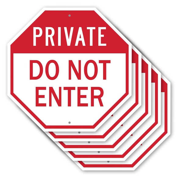 Signmission Private Do Not Enter, 10 inch X 10 inch, Aluminum Metal Signs, 5PK OC-A-5Pack-10-137 - main