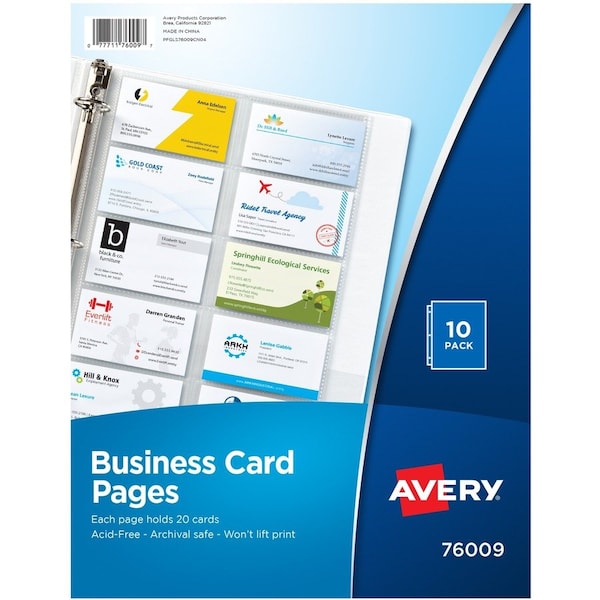 Avery Clear Business Card Organizer Pag, PK200 76009 - main