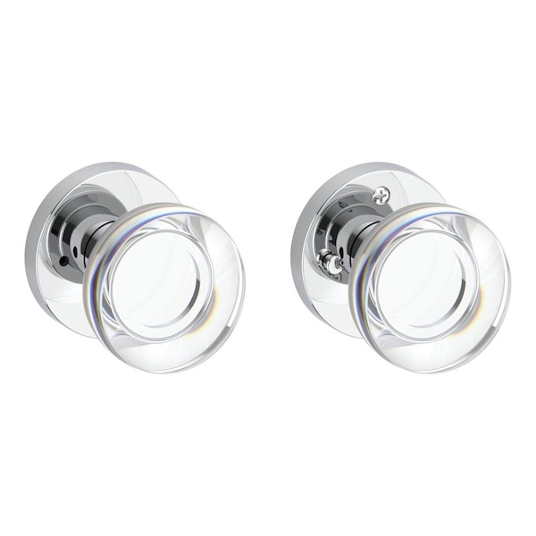 Baldwin Privacy Contemporary Crystal Knob and Contemporary Round Rose with 6AL Latch and Dual Strike PVCCYCRR260 - main