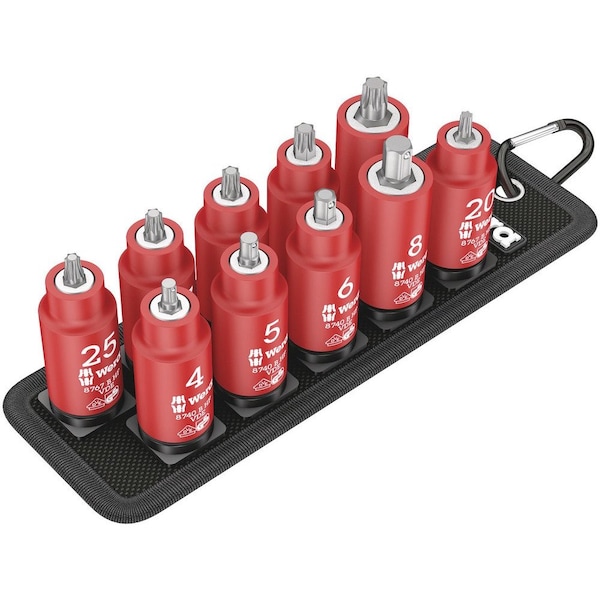 Wera Belt B VDE 1 Zyklop bit socket set TORX / hexagonal socket, 3/8 in drive, 11 pieces 5004930001 - main