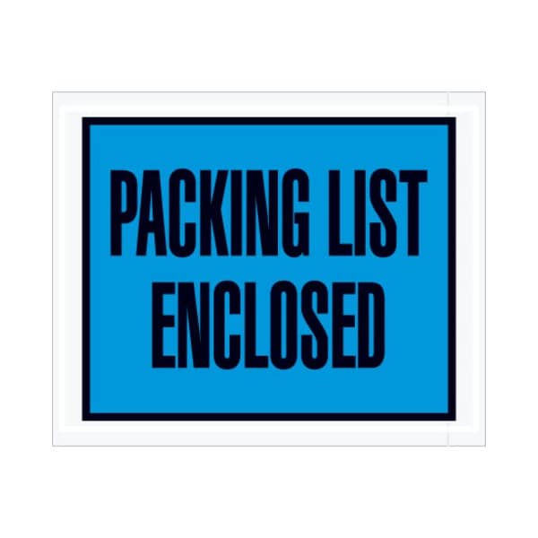 Zoro Select Packing List Envelopes, Blue, PK1000 PL403 - main