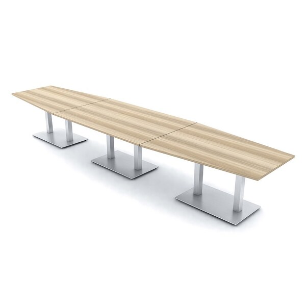 Skutchi Designs Hexagon Conference Table With Power Unit, 48 in W, 192 in L, Brown HAR-HEX.IR-48X192-DOU-K525-NA - main
