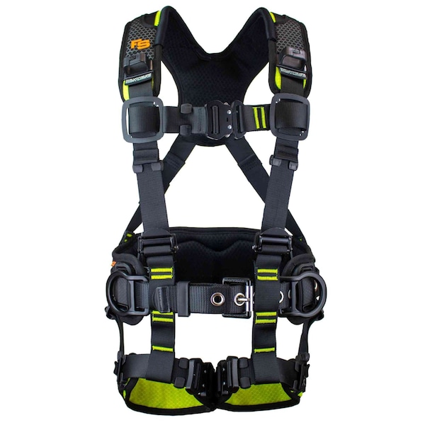 Fall Safe Safety Harness, Aluminum, L/XL, Black/Green FS240IC-L/XL - main