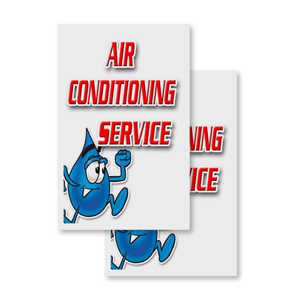 Signmission Air Conditioning Service, Vinyl Decals Only 24 Inch x 36 Inch, Vinyl Decal, 2PK DSB-2436-2PACK-Air Conditioning Service - main