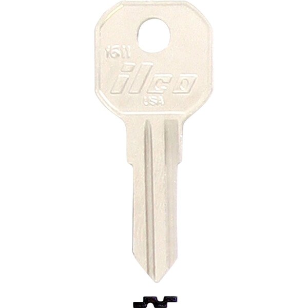 Ilco Nickel Plated Gas Cap Key 1611, 10PK IAA00019182 - main
