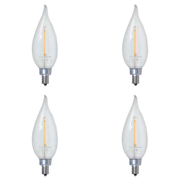 Bulbrite 40W Dimmable (E12) Candelabra Screw Base Warm Wht Lght Clear CA10 LED Filament Lght Bulb, 3000K, 4PK 861420 - main