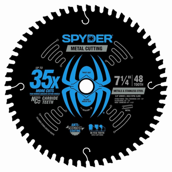 Spyder 7-1/4-Inch 48-Tooth Cutting Saw Blade for Metal 13515 - main