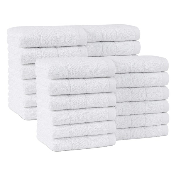 Arkwright Home Family Essentials Washcloths 12x12 White - Case of 144, 24PK FEWC-24PK-WH - main