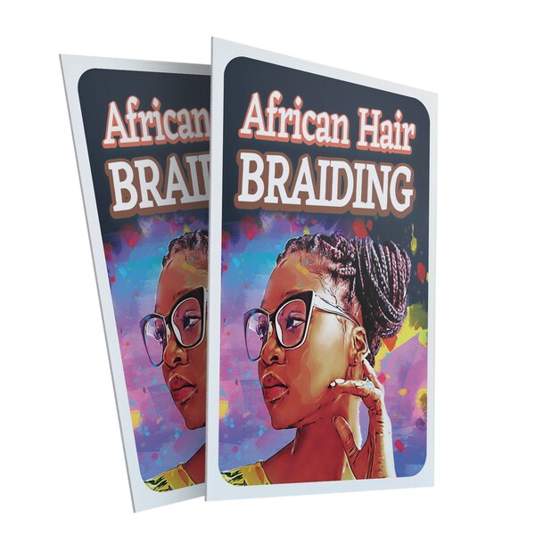 Signmission African Hair Braiding, Plastic Signs Only 24 Inch x 36 Inch, Corrugated Plastic, 2PK CSB-2436-2PACK-30339 - main