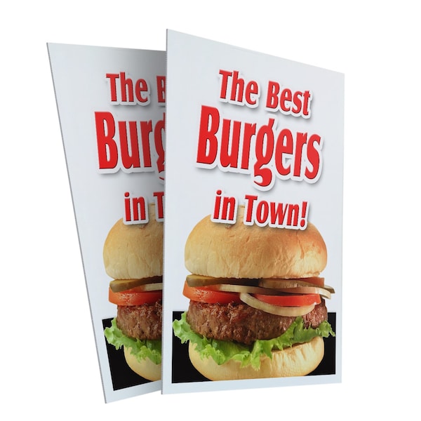 Signmission The Best Burgers In Town!, Plastic Signs Only 24 Inch x 36 Inch, Corrugated Plastic, 2PK CSB-2436-2PACK-The Best Burgers In Town! - main