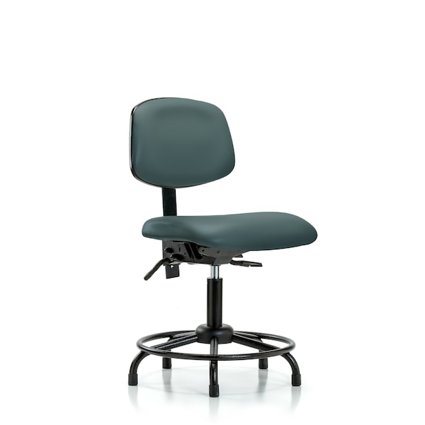 Blue Ridge Ergonomics Desk Chair Desk Chair, RT Glides, Vinyl, lBlu, No Arms, 18" to 23" Height, Vinyl, Colonial Blue BR-VDHCH-RT-T0-A0-RG-8546 - main