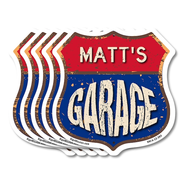 Signmission Matt's Garage, 12 inch X 12 inch, Aluminum Metal Sign, 5PK SHI-A-5Pack-12-383-MATT - main