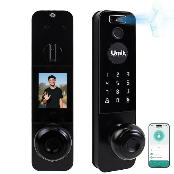 Wrightmaster 6-in-1 Aluminum Smart Pad Lock with Camera & Doorbell, Facial Recognition, App, Fingerprint, IC Card ZR-D4 - main