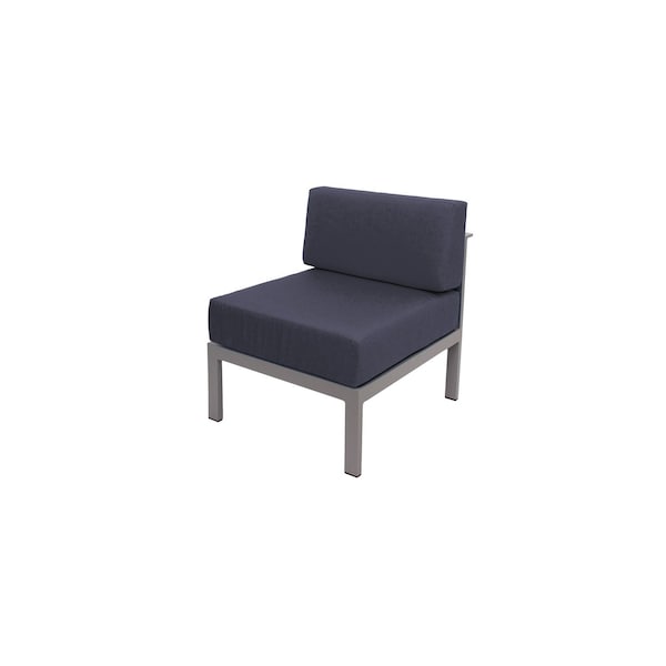 Bfm Seating Belmar Armless Middle Sofa Section with Sunbrella cushions, Soft Gray Frame PH6101SG-M-14089 - main