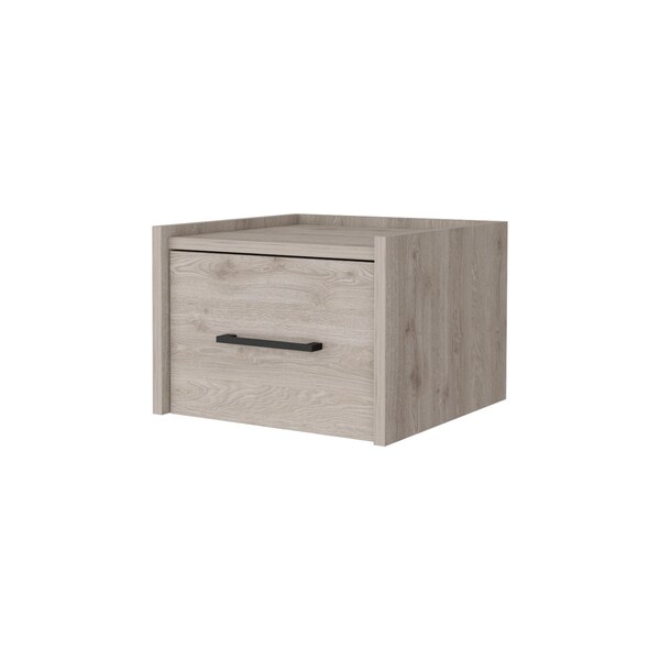 Homeroots 10" Gray Wood One Drawer Floating Nightstand 546178 - main