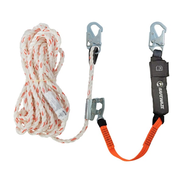 Safewaze V-Line 50 ft Vertical Lifeline Assembly Snap Hook, Rope Grab, EA Lanyard 018-7005 - main