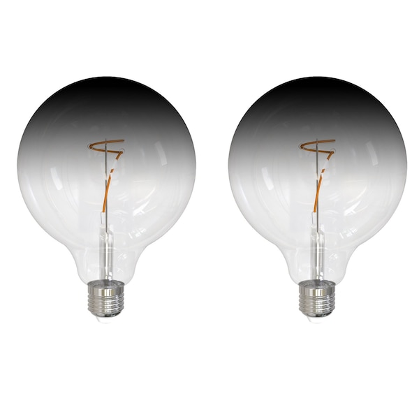 Bulbrite LED Filament, 4.5 Watt Dimmable G40 Light Bulb, Clear/Smoke Finish, E26 Base, 3000K, 200 Lumens, 2PK 862110 - main