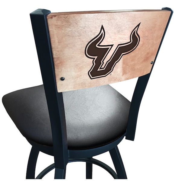 Holland Bar Stool Co 30" Blk Wrinkle South Florida Swivel Bar Stool, Laser Engraved Back L03830BWMedMplASouFlaBlkVinyl - main