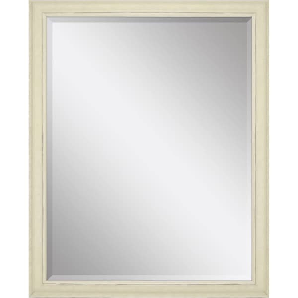 Homeroots 52" Ivory Distressed Wood Framed Accent Mirror 632866 - main