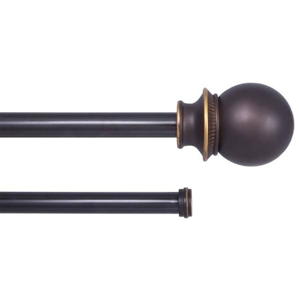 Kenney Mfg Fast Fit KN75217 Curtain Rod, 58 in Dia, 66 to 120 in L, Steel, Brown, OilRubbed Bronze KNM75217NP - main