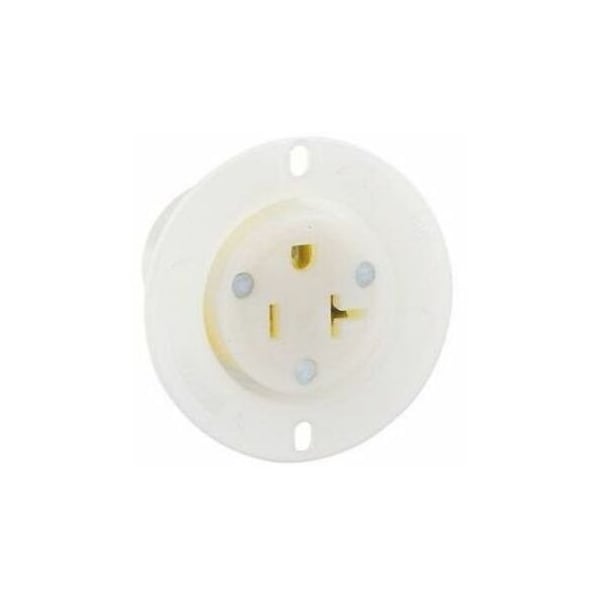 Leviton Straight Blade Receptacle, 5-20R, 20 A, 125V AC, 2 Pole, 3 Wire, Flush Mount, Grounded 15379-C - main