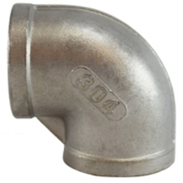 Anderson Metals Anderson Metals Pipe Elbow, 1/4 in, Threaded, 90 deg Angle, 304 Stainless Steel, 150 psi Pressure 62101B - main