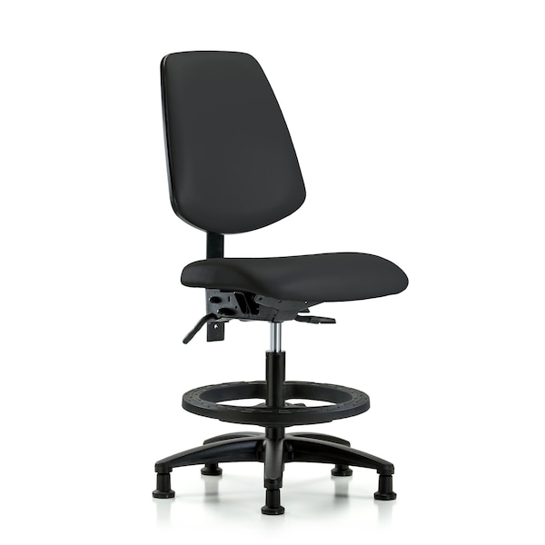 Blue Ridge Ergonomics Medium Bench Chair No Arms, 22" to 29" Height, Vinyl, Black BR-VMBCH-MB-RG-T1-A0-BF-RG-8540 - main