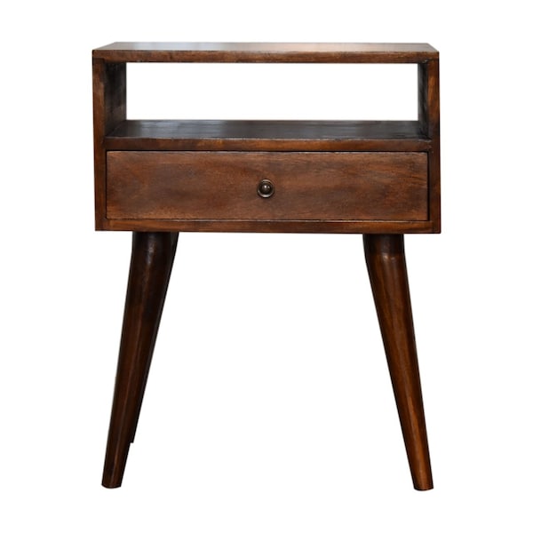 Homeroots 22" Brown Solid Wood One Drawer Nightstand 651531 - main