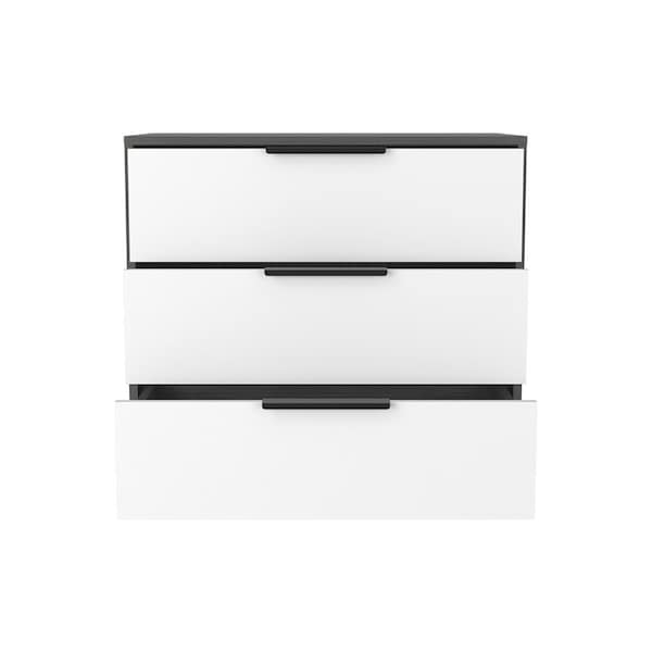 Homeroots 28" White and Gray Three Drawer Dresser 544001 - main