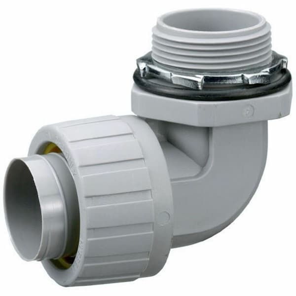 Hubbell Wiring Device-Kellems Conduit Fitting Connector, 1 in, Liquid-Tight, Nylon, PVC Coated, Gray P1009NGY - main