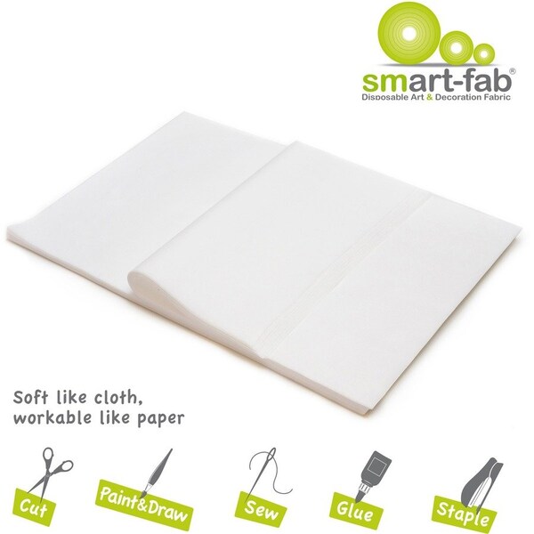 Smart-Fab Art & Decoration Fabric Sheets, 12in. x 18in. Sheets, White, 90PK 23812184510 - main