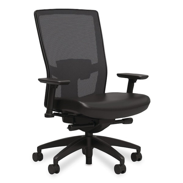 Workplace2.0 Vinyl and Mesh Task Chair, Supports Up to 300 lbs, 17.8" to 22.8" Seat Height, Black 51974 - main