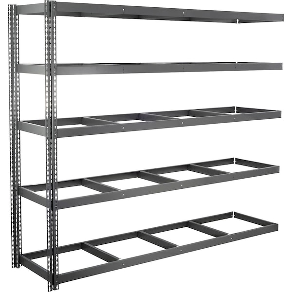 Global Industrial 5 Shelf, Standard Duty Boltless Shelving, Add On, 96"W x 48"D x 72"H, No Deck B3163968 - main