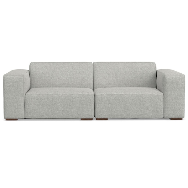 Homeroots 88" Gray Fabric Modular Sofa With Brown Legs 641016 - main