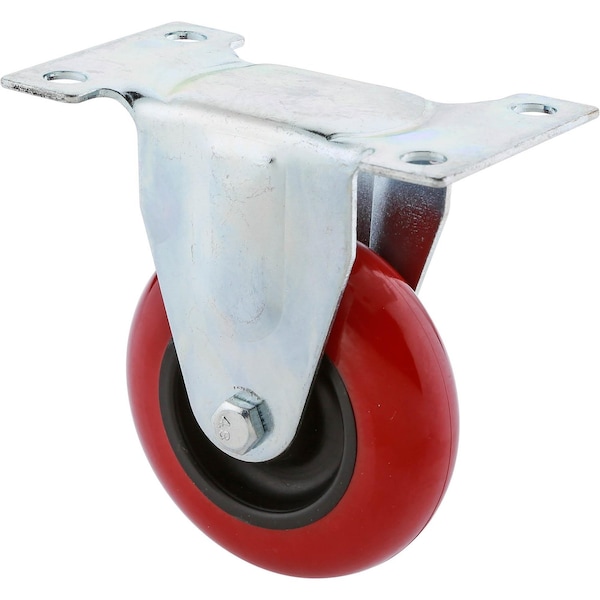 Steelex 3" Red Polyurethane Fixed Caster D2604 - main