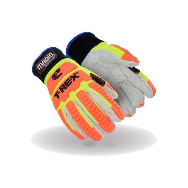 Magid T-REX Primal Series TRX510W Winter-Lined Cotton Blend Corded Palm Impact Glove, Cut Level A2, L TRX510WL - main