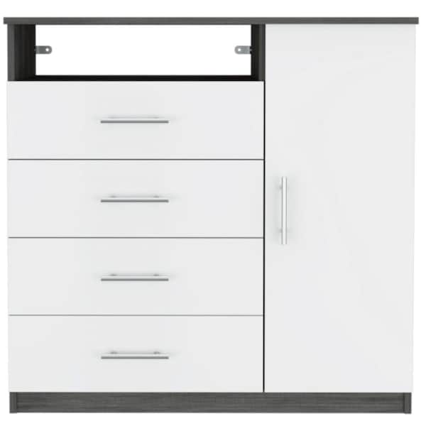 Homeroots 36" Gray and White Four Drawer Dresser 477775 - main