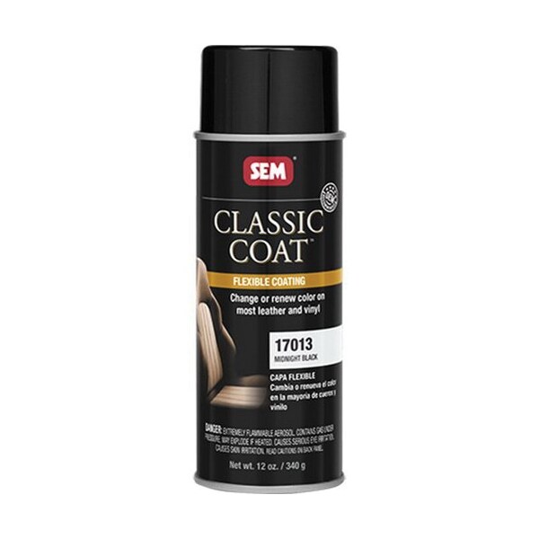 Sem Classic Coat Flexible Coating, 16 oz Aerosol Can, Midnight Black, 24 hr Curing, Aerosol 17013 - main