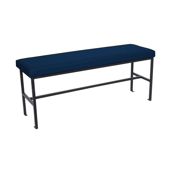Bfm Seating Meghan 2-Seat Bolt-Down Bench, Grade 4 Upholstered Seat - Steel Frame - Sand Black Finish JS337MWH2163-SB - main